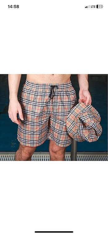 Burbery deniz şortu - Görsel 4