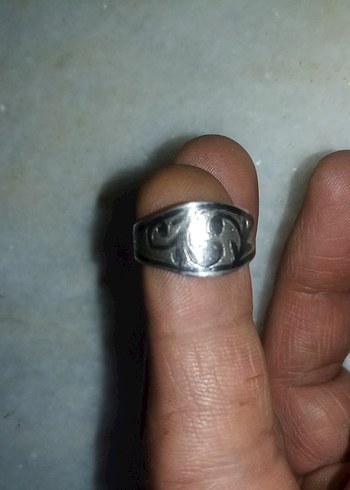 Gümüş savatlı osmanlı erkek yüzük - Görsel 3