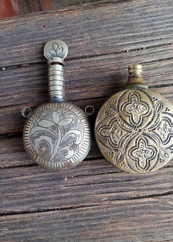 Çiçek Desenli gümüş ve pirinç sürmedanlık - Görsel 6