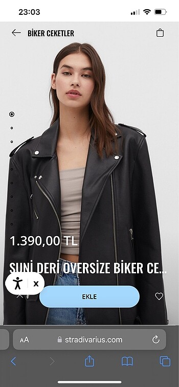 Stradivarius Stradivarıus suni deri ceket