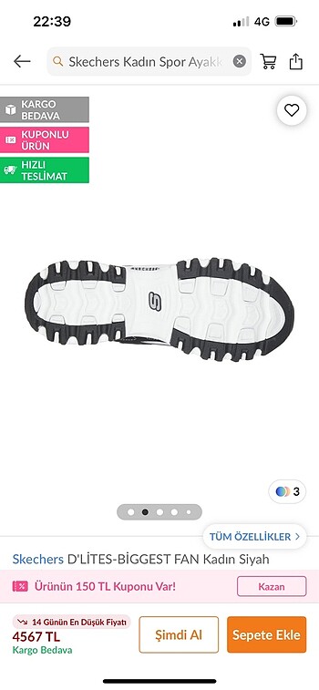 36,5 Beden Skechers spor ayakkabı