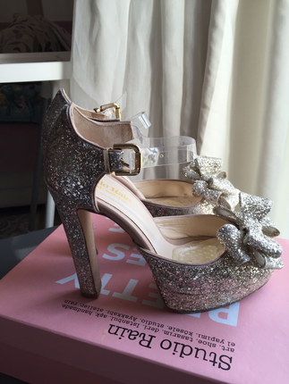 Designer Studio Rain nude glitter ayakkabı