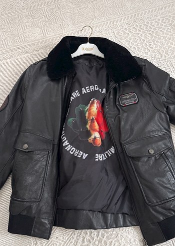 Siyah Kürklü Biker Deri Ceket - Görsel 2