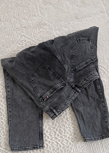 Erkek Gri Bol Kesim Kot Pantolon - Görsel 6