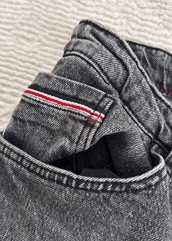 Erkek Gri Bol Kesim Kot Pantolon - Görsel 5