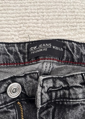 Erkek Gri Bol Kesim Kot Pantolon - Görsel 4