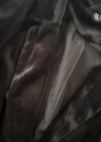 Siyah, Düğmeli, İpek Dokulu Kadın Blazer - Görsel 6