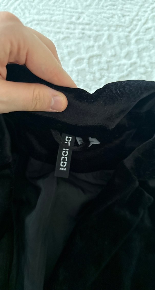 Siyah, Düğmeli, İpek Dokulu Kadın Blazer - Görsel 5