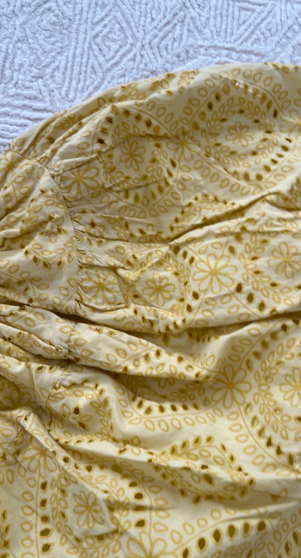 Sarı Nakışlı Dantel Detaylı Uzun Hamile Eteği - Görsel 4