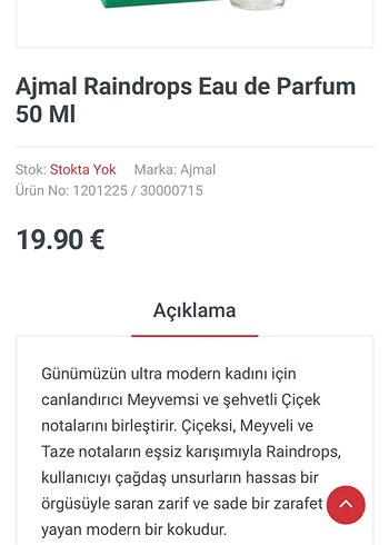Beden Ajmal Raindrops Kadın Parfümü 50 ml