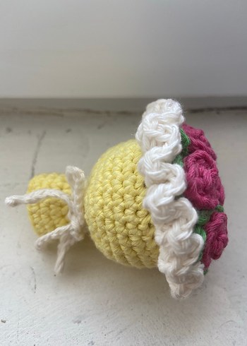Renkli Örgü Çiçekli  -Anahtarlık-Çanta Charmı - Görsel 5