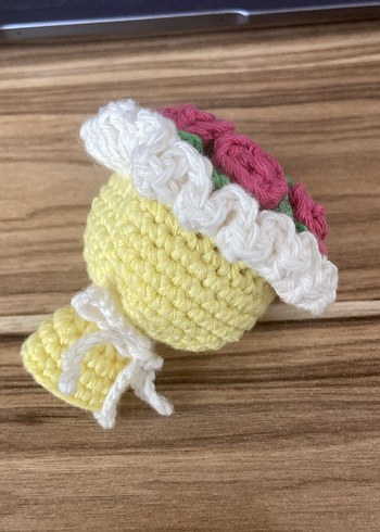 Renkli Örgü Çiçekli  -Anahtarlık-Çanta Charmı - Görsel 2