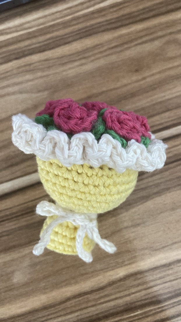 Renkli Örgü Çiçekli  -Anahtarlık-Çanta Charmı - Görsel 4