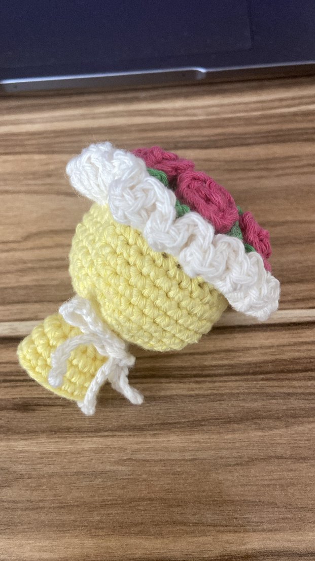 Renkli Örgü Çiçekli  -Anahtarlık-Çanta Charmı - Görsel 2