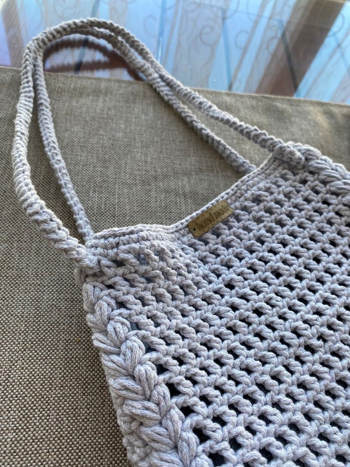 Örgü Bohem Kadın Çanta Beyaz - Görsel 3