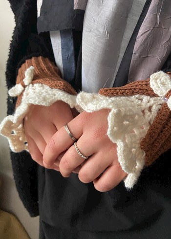 Bej Örgü  Kadın Eldivenleri - Görsel 2