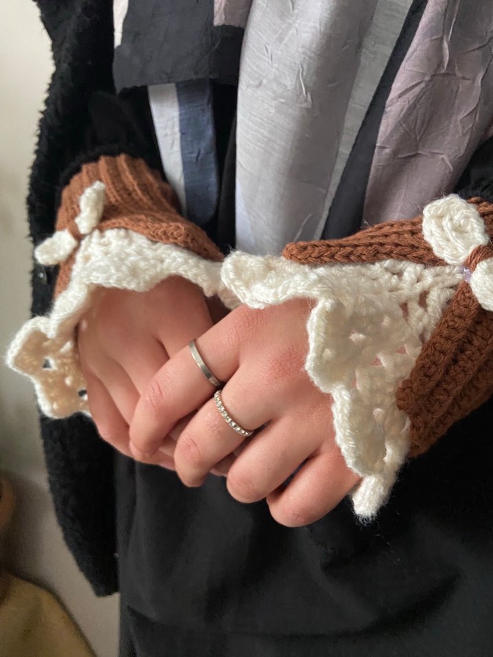 Bej Örgü  Kadın Eldivenleri - Görsel 2