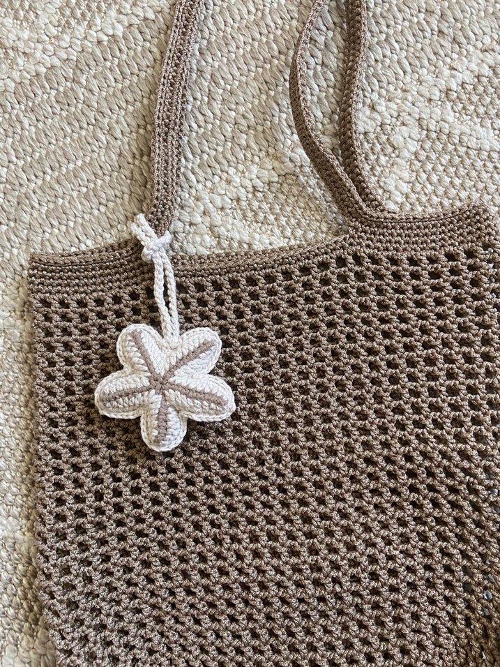 Dantel Detaylı Bej Örgü Kadın Çanta - Görsel 3