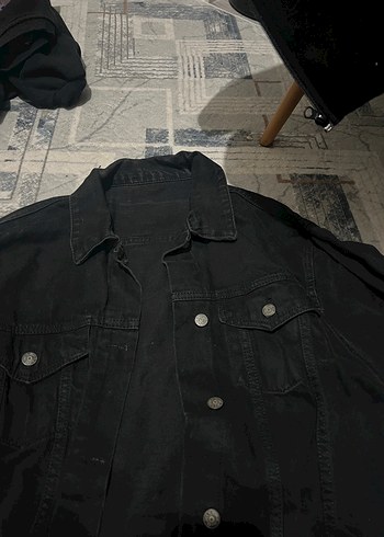 Siyah Düğmeli Kadın Denim Ceket - Görsel 3