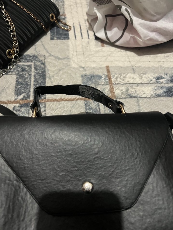 Siyah Deri Kadın Omuz Çantası - Görsel 2