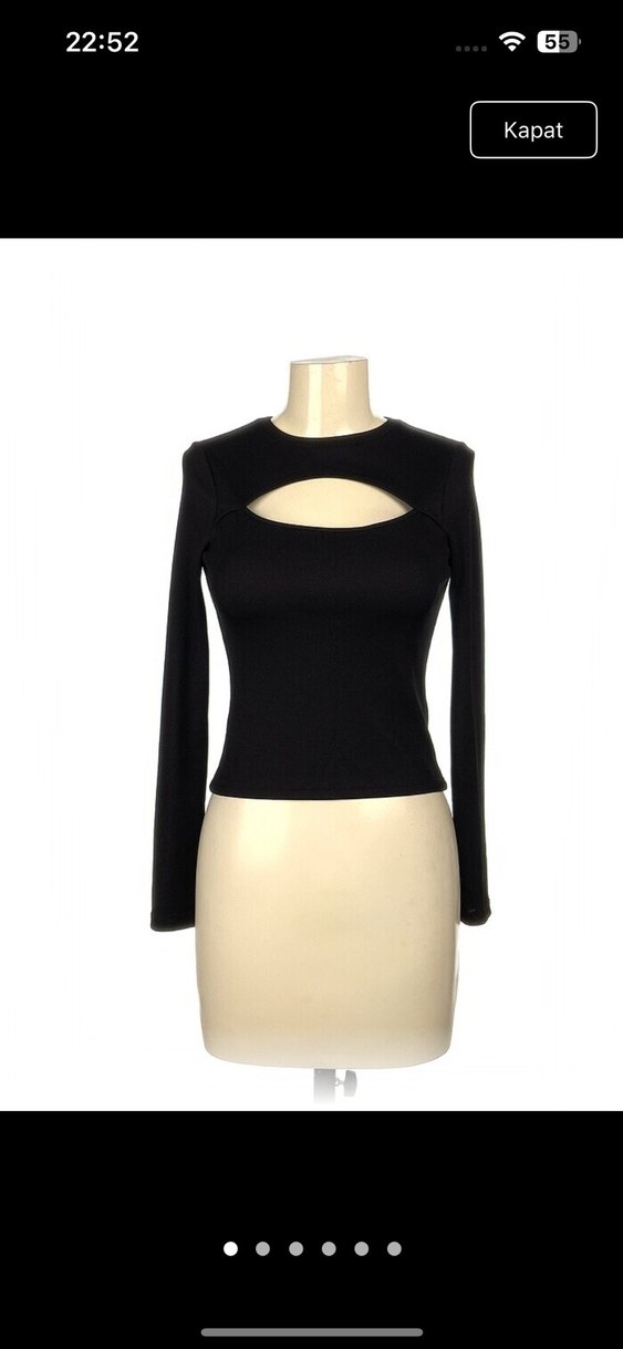 Siyah Uzun Kollu Kadın Tişört - Görsel 3