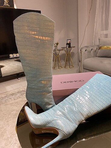 Derimod hakiki yılan deri topuklu çizme - Görsel 6