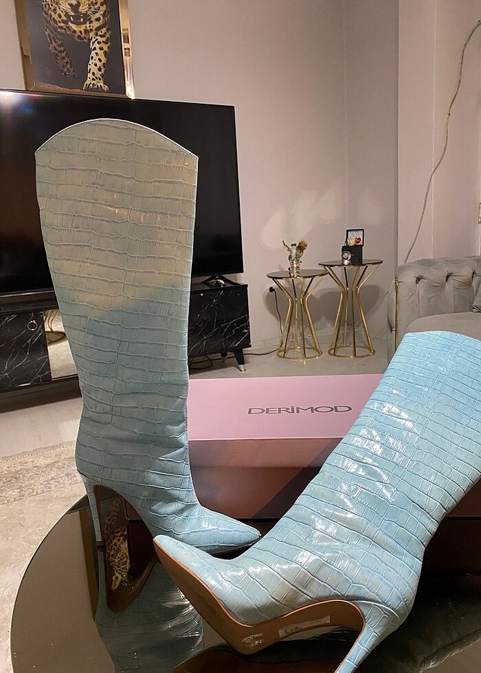 Derimod hakiki yılan deri topuklu çizme - Görsel 3