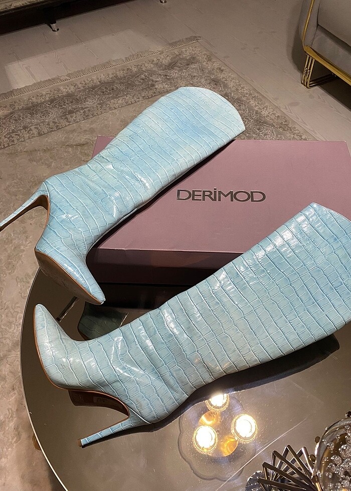 Derimod hakiki yılan deri topuklu çizme - Görsel 2