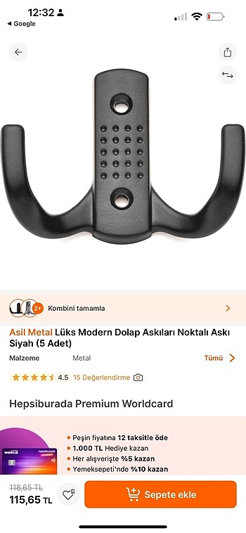  Beden Renk Metal askı