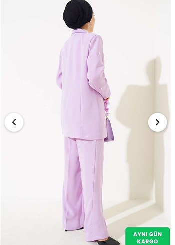 İNCİLİ LİLA BLAZER TAKIM - Görsel 3