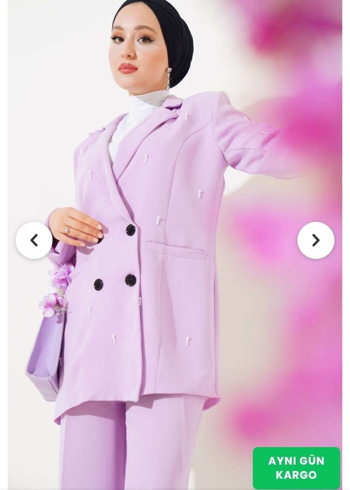 İNCİLİ LİLA BLAZER TAKIM - Görsel 2