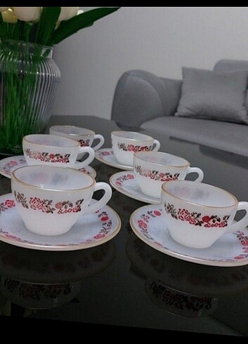 American Vintage Termocrisa opal kahve fincanı takımı