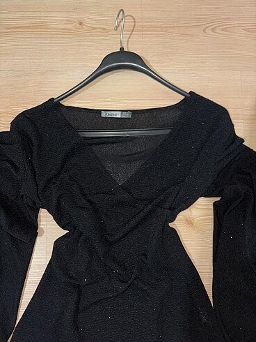 Zara siyah bluz simli şık