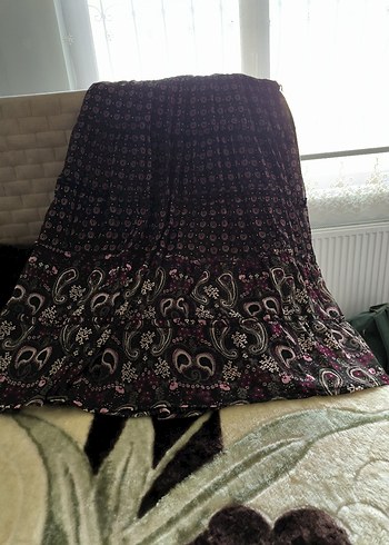 Bohem Kahverengi Piliseli Uzun Etek - Görsel 3