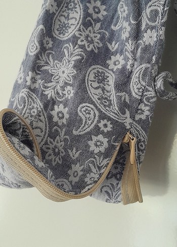 Gri Uzun  Keten elbise - Görsel 7