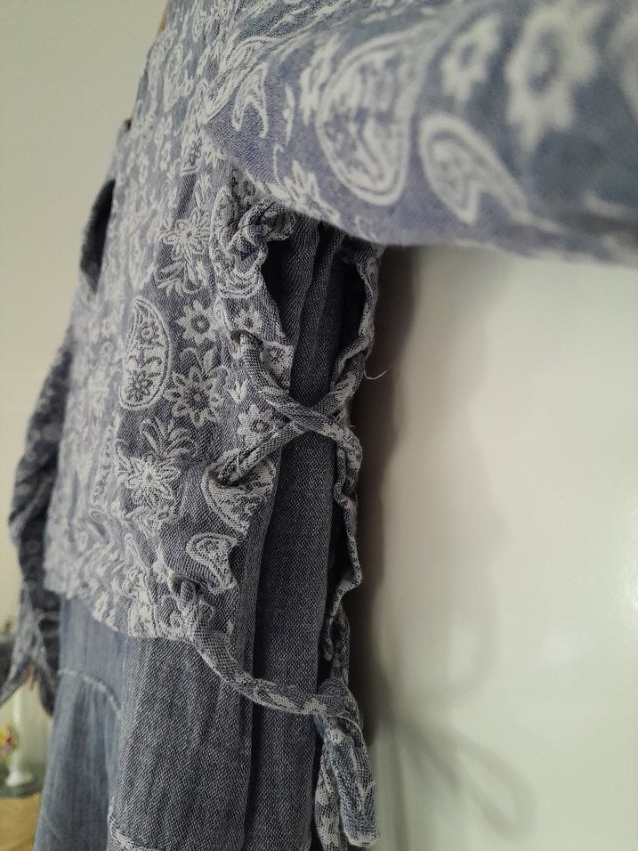 Gri Uzun  Keten elbise - Görsel 5