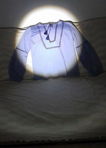 Püsküllü Nakışlı Bohem Kadın Bluz - Görsel 5