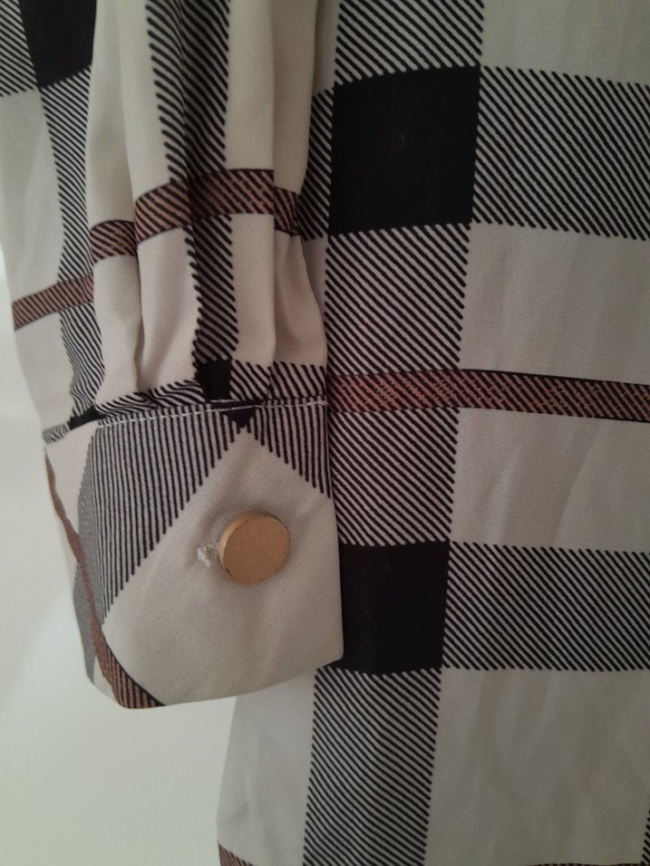 Ekose Desenli Uzun Kollu Kadın Gömlek - Görsel 3