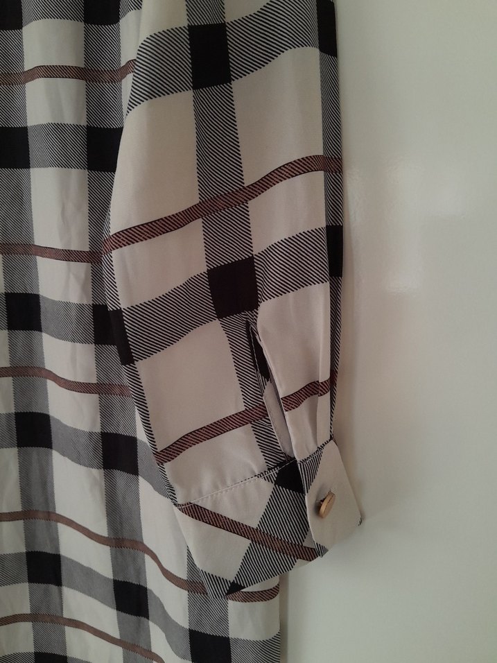 Ekose Desenli Uzun Kollu Kadın Gömlek - Görsel 2