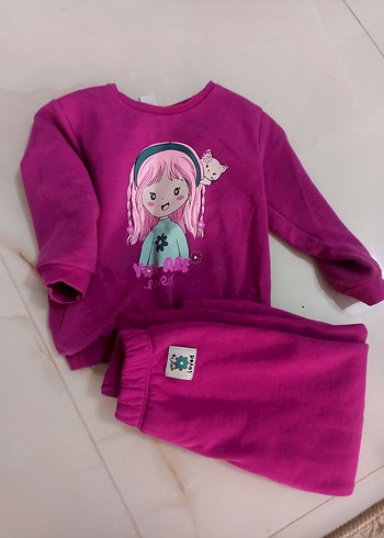 LC Waikiki 3'ipli Renkli Desenli Uzun Kollu Bebek Kız Takımı