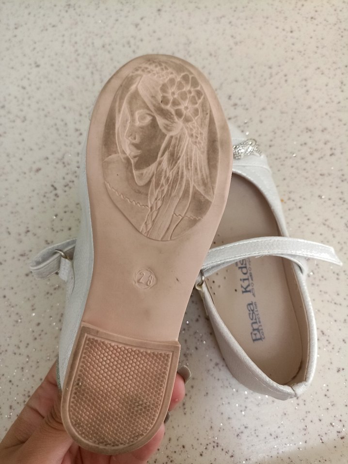 Beyaz Tokalı Kız Çocuk Babet Ayakkabı - Görsel 3