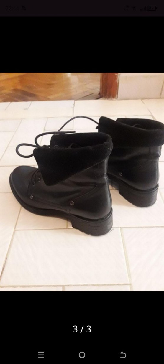 Siyah Deri Gotik Hafif Topuklu Kadın Botları - Görsel 3