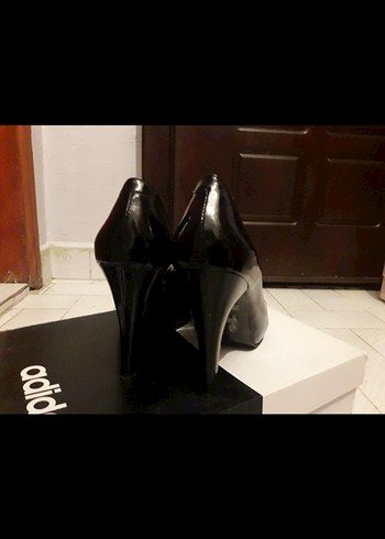 Siyah Rugan Platform Topuklu Kadın Stiletto - Görsel 3