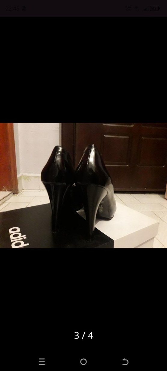 Siyah Rugan Platform Topuklu Kadın Stiletto - Görsel 3