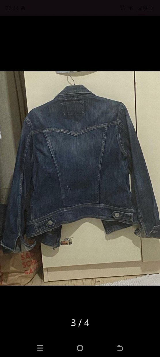 Düğmeli Mavi Kadın Denim Ceket - Görsel 3