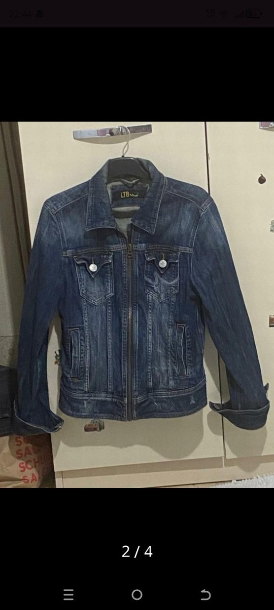 Düğmeli Mavi Kadın Denim Ceket - Görsel 2