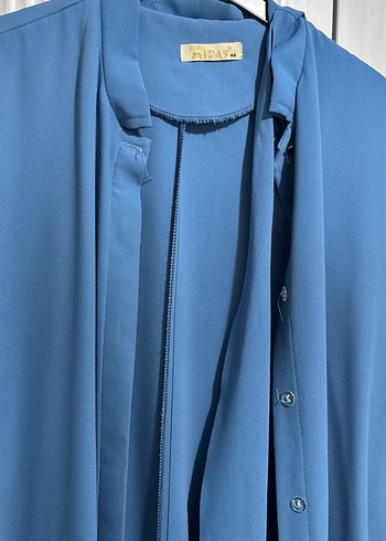 Kadın Mavi Uzun Kollu Salaş - Görsel 3