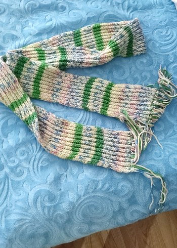 Renkli Örgü Kadın atkı - Görsel 2