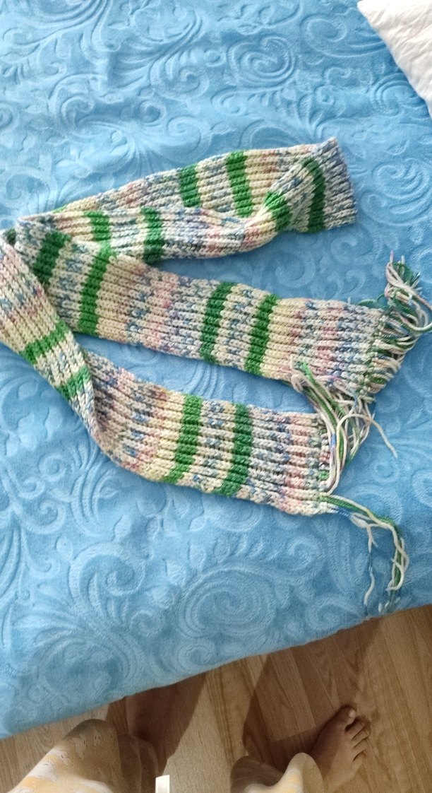 Renkli Örgü Kadın atkı - Görsel 2