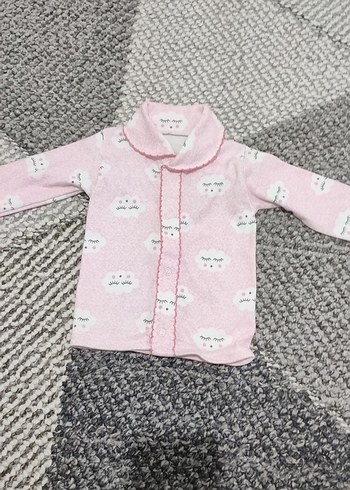 Pembe Bulut Desenli Uzun Kollu Bebek Kız Takımı - Görsel 2